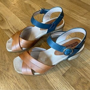 Pikolinos Denia Leather Sandal Heel Size 9 (EU 39) EUC